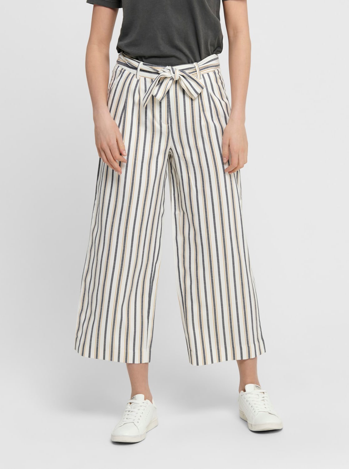 Krémové pruhované culottes ONLY Bianca