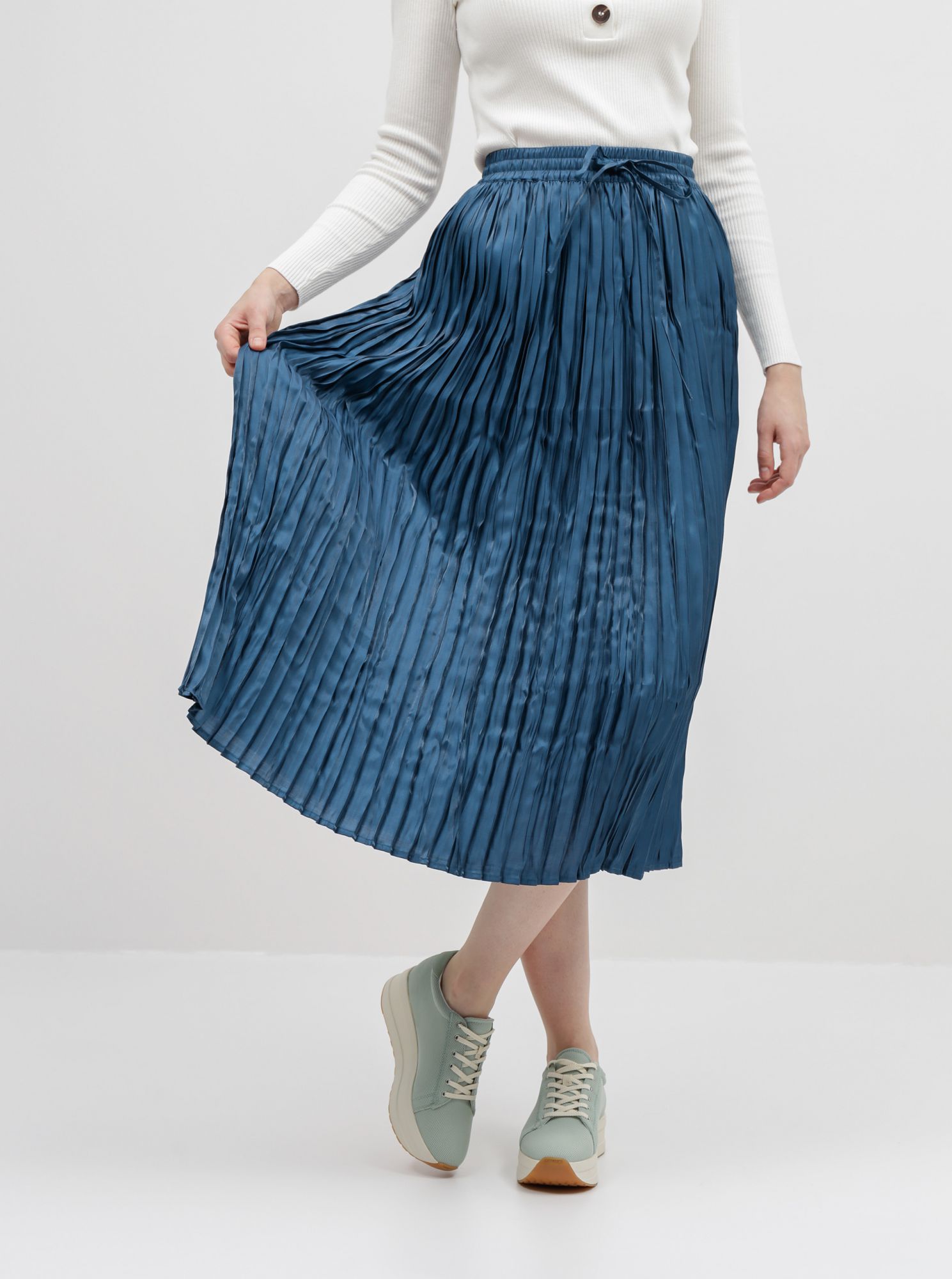 Tmavě modrá plisovaná maxi sukně ONLY Liva