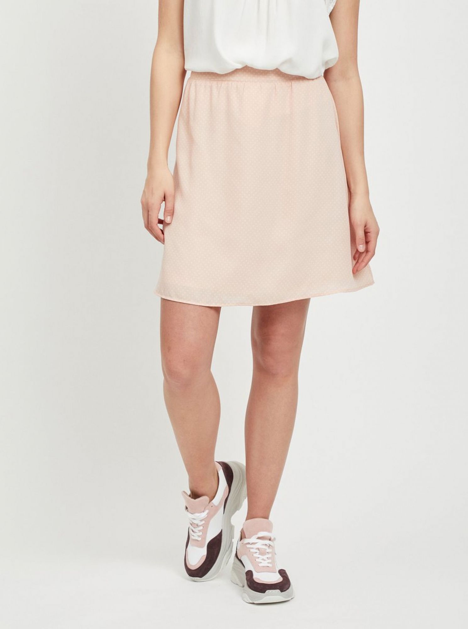 Růžová vzorovaná sukně VILA Lucy
