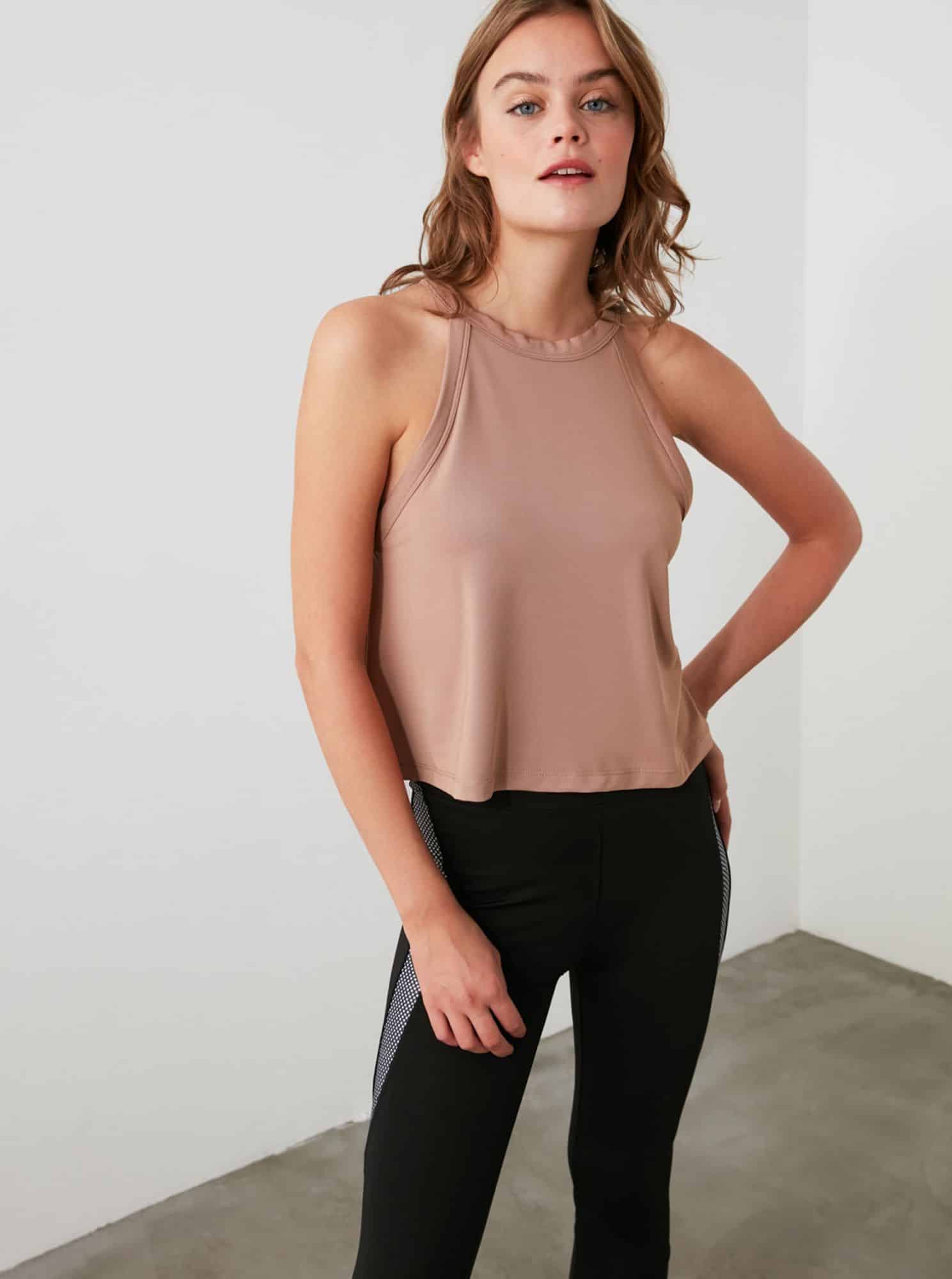 Béžový dámský top Trendyol