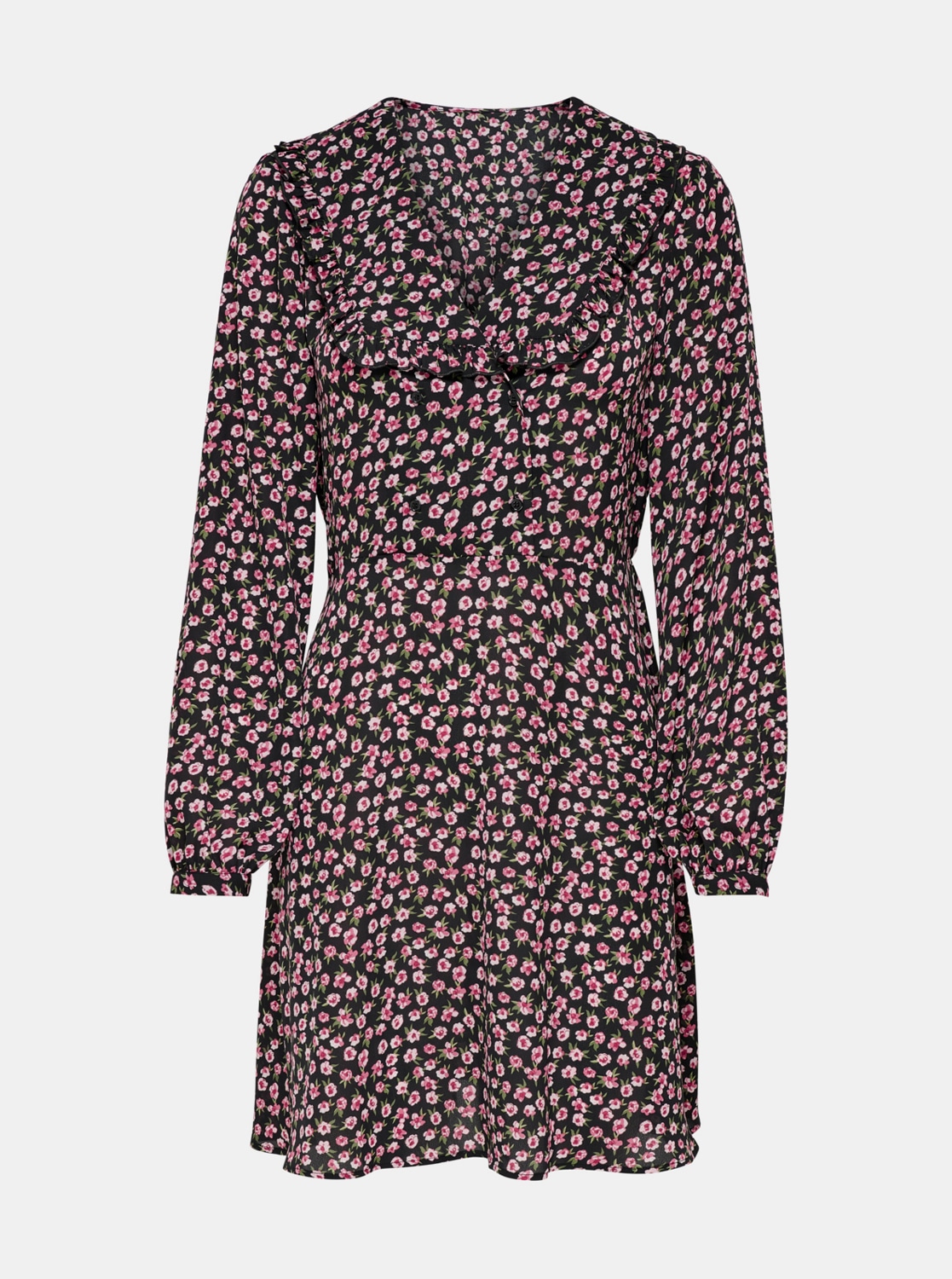 Černé květované šaty ONLY Rosa