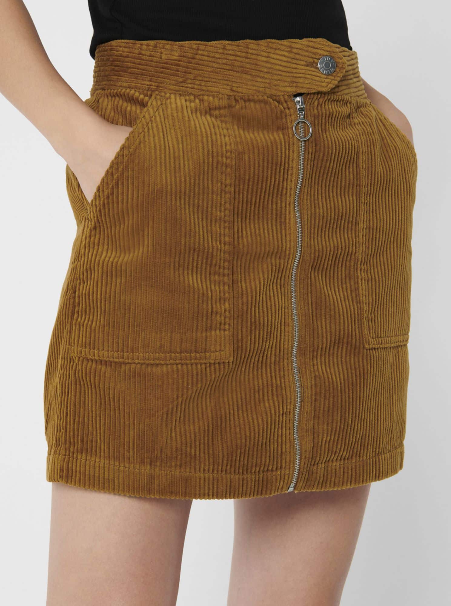 Jacqueline de Yong hnědá manšetrová sukně Kira