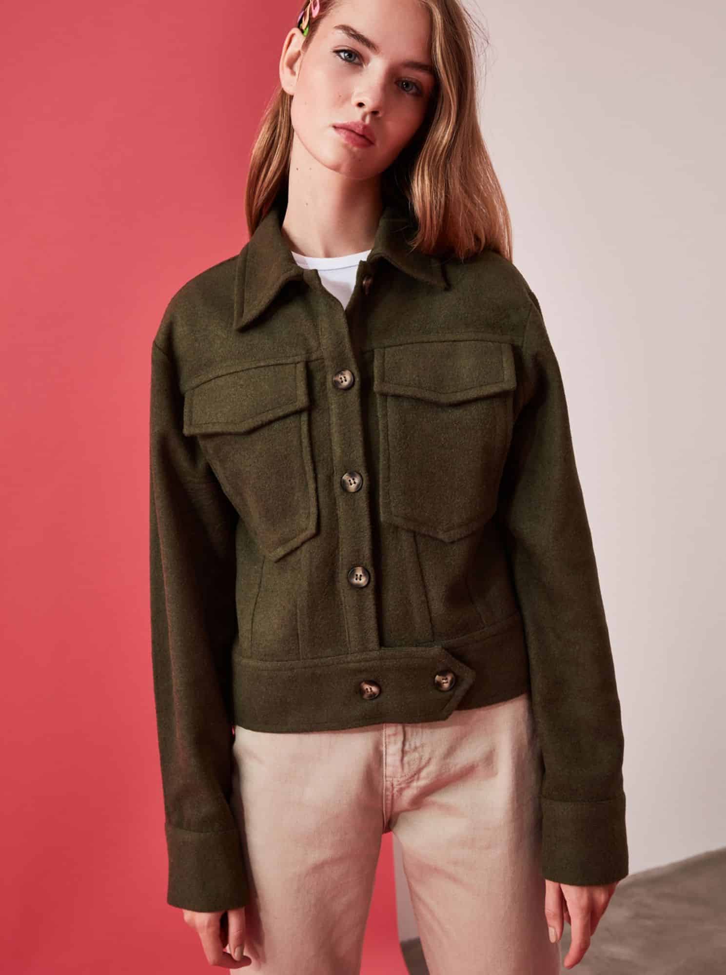 Khaki dámská bunda Trendyol