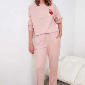 Růžové dámské pyžamo Trendyol