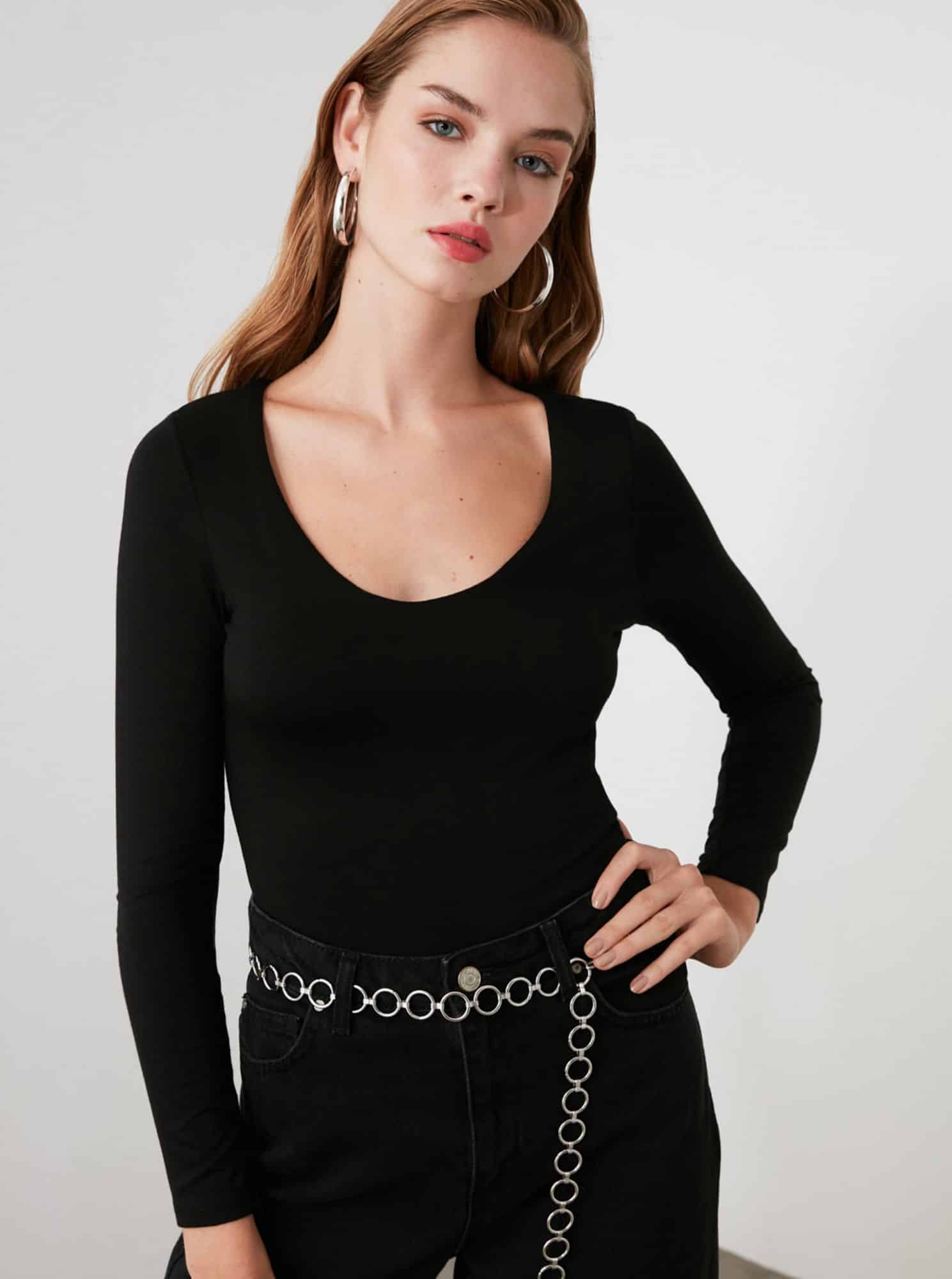 Černé dámské tričko Trendyol