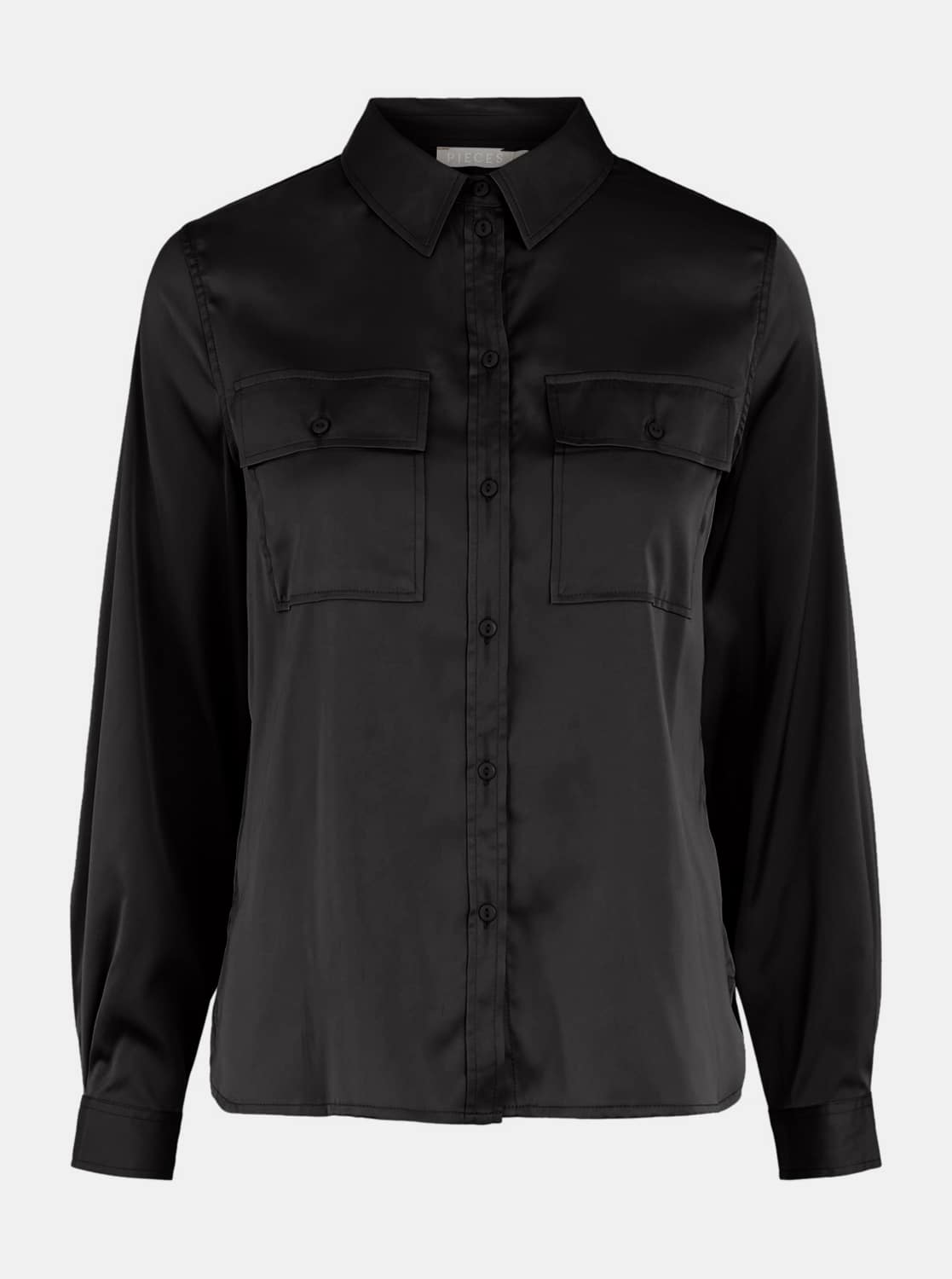 Černá saténová košile Pieces