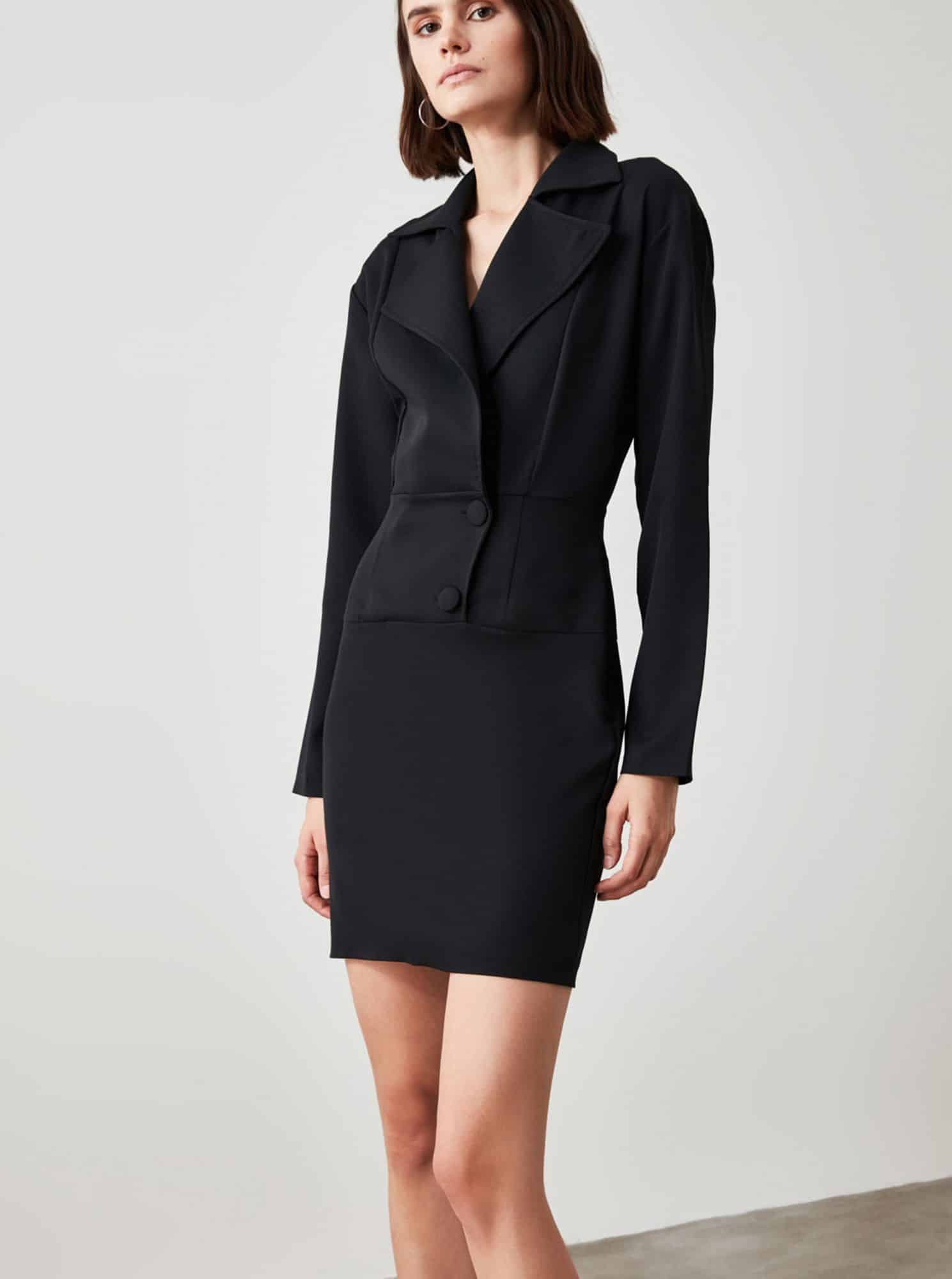 Černé pouzdrové šaty Trendyol