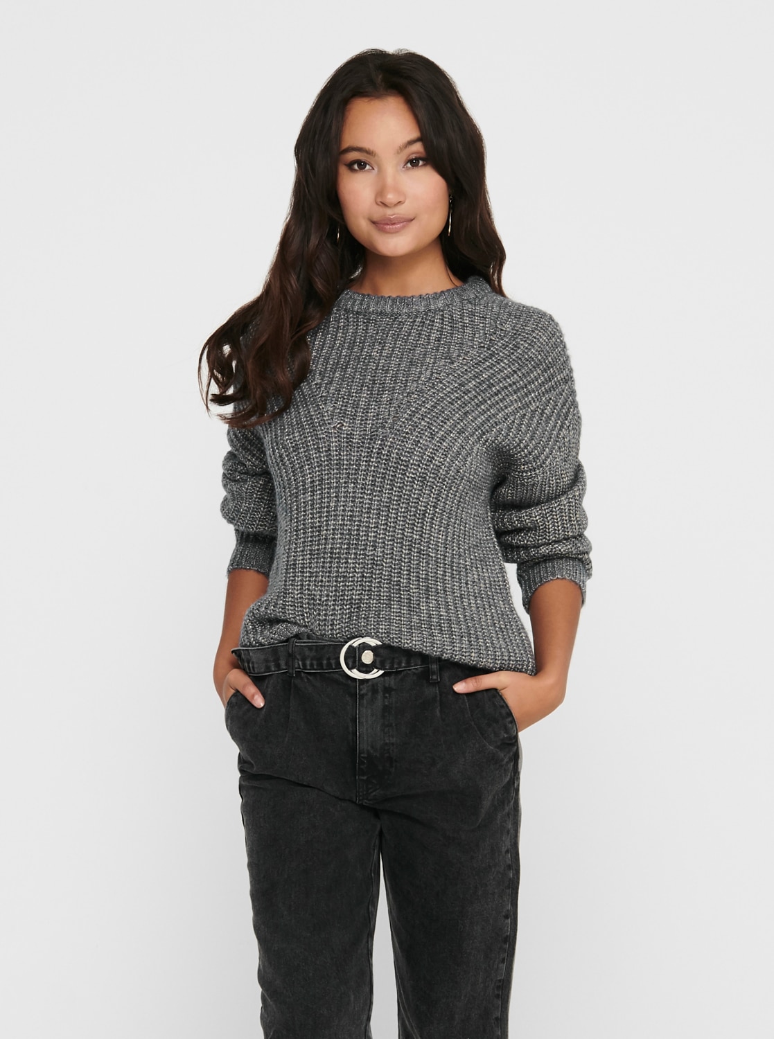 Šedý basic svetr ONLY Fiola