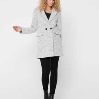 Šedý vlněný kabát ONLY New