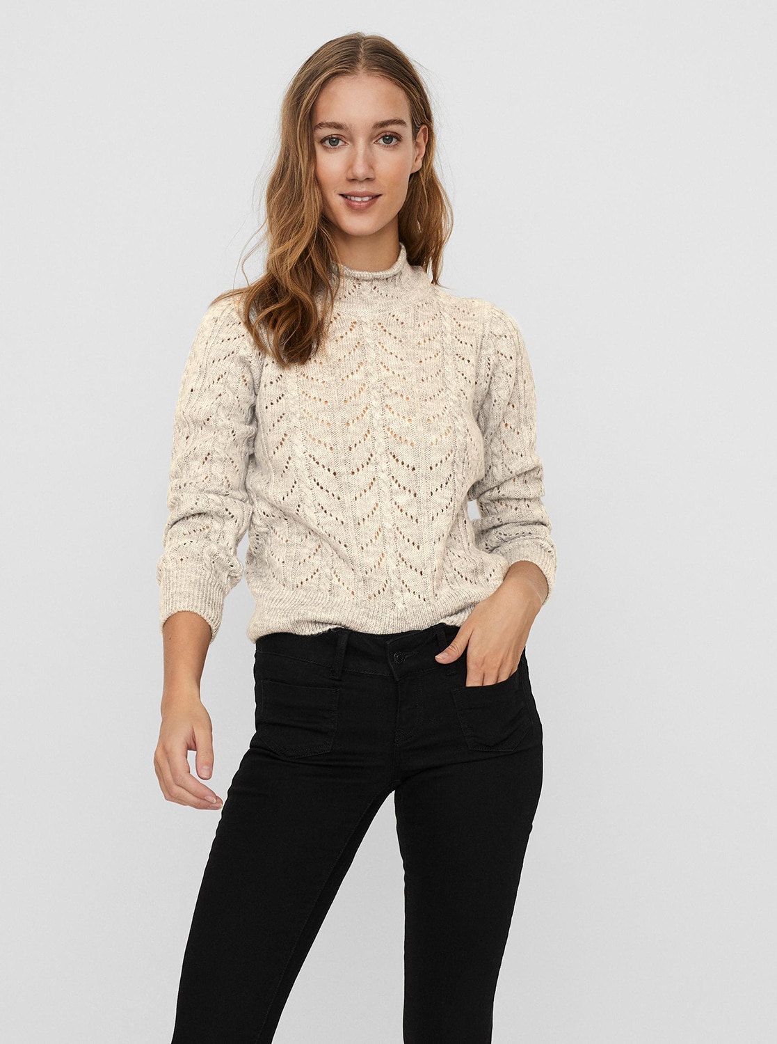 Krémový lehký svetr VERO MODA