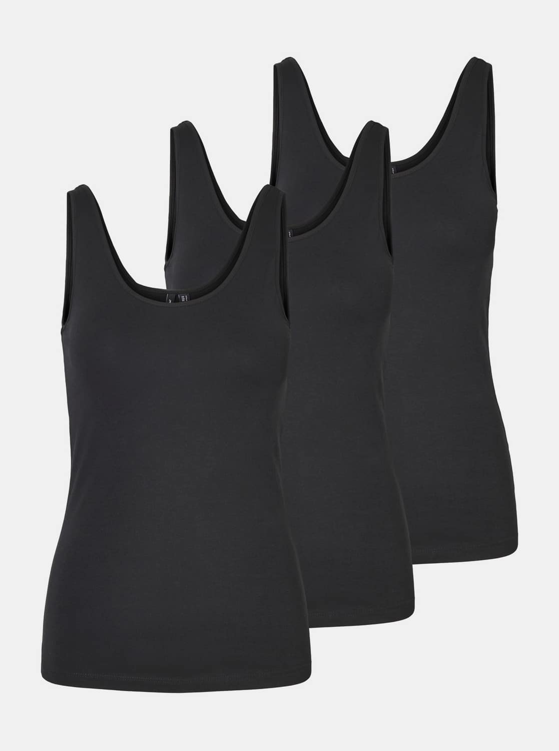 Sada tří černých basic tílek VERO MODA