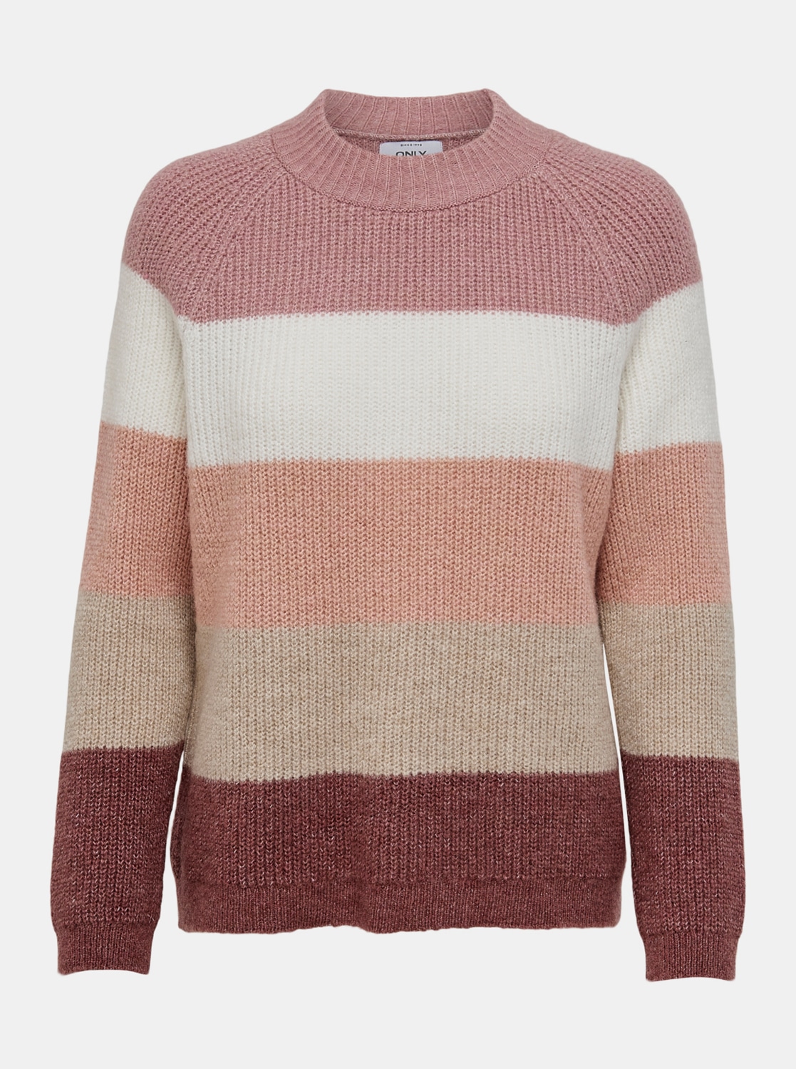 Růžový pruhovaný svetr ONLY