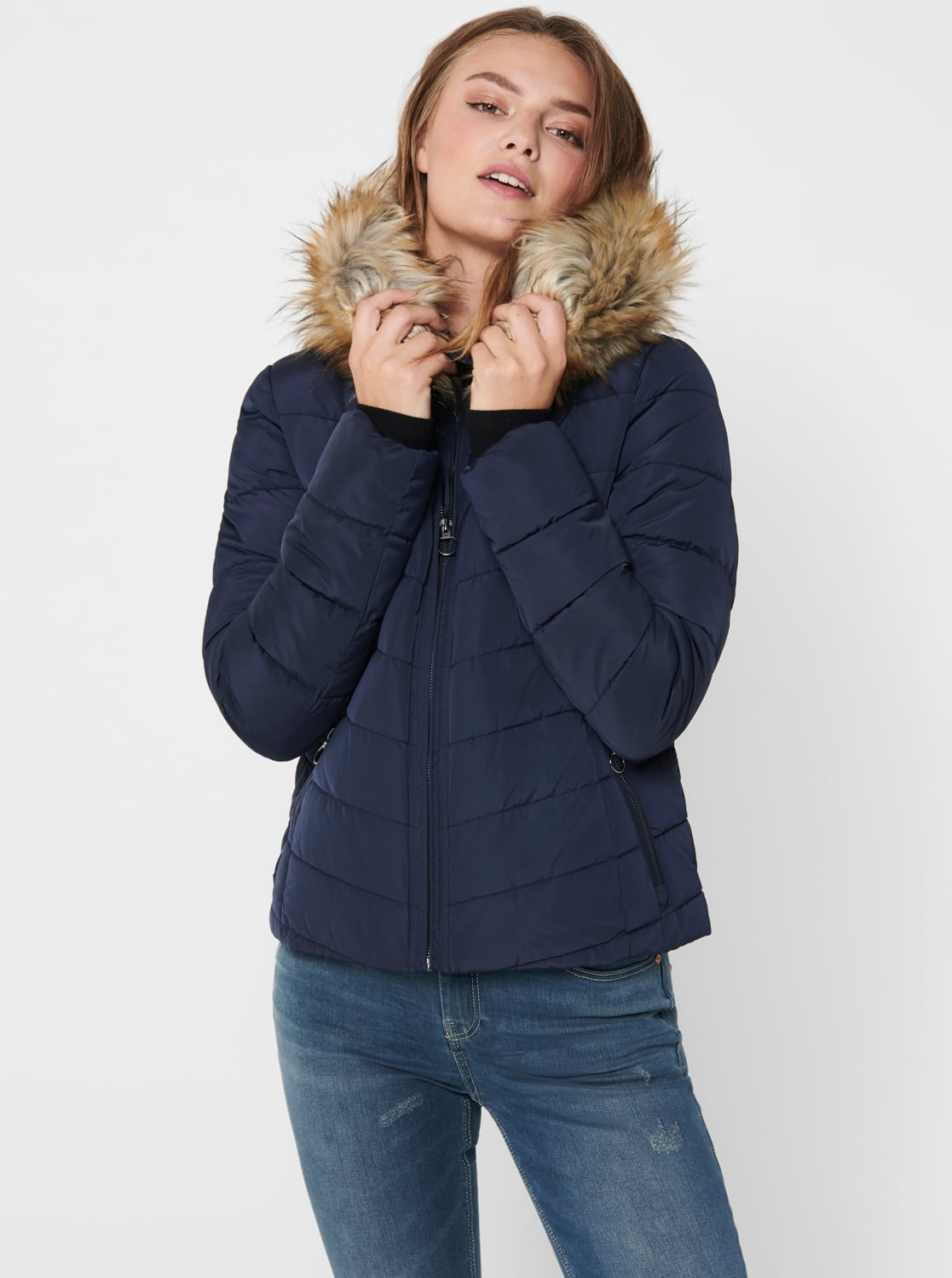 Modrá zimní prošívaná bunda ONLY Newellan