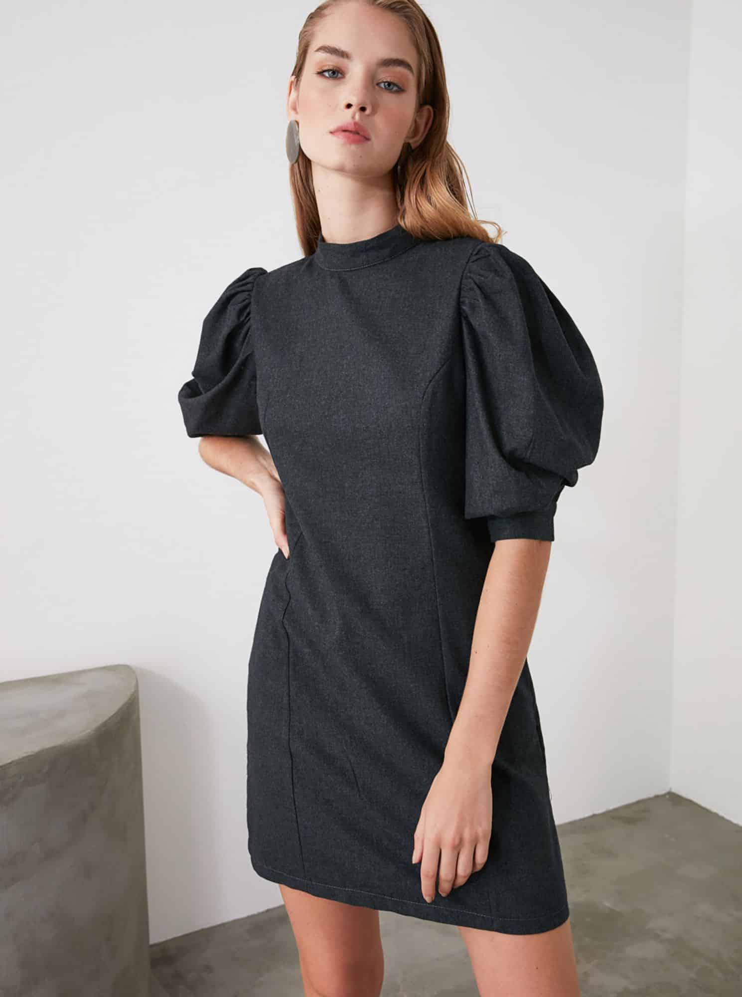 Šedé šaty Trendyol