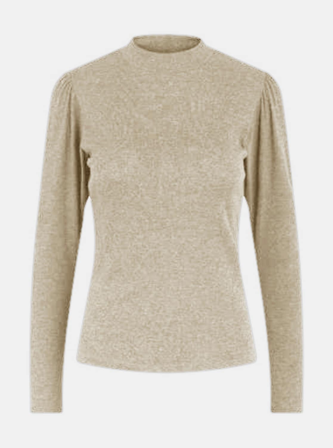 Béžové tričko se stojáčkem Pieces