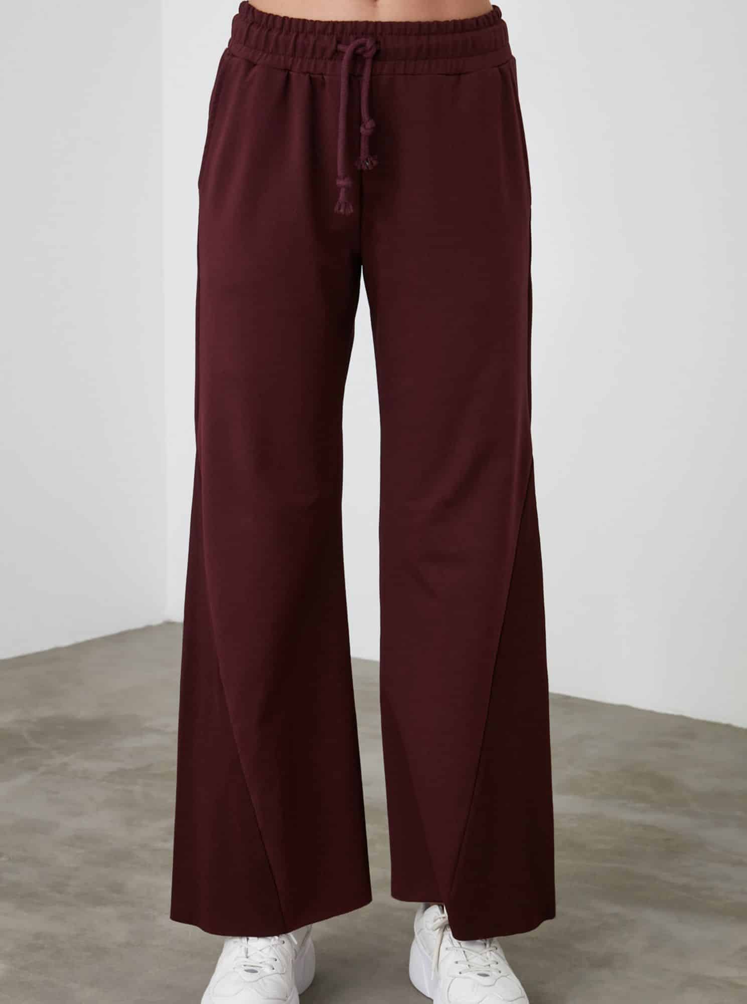 Vínové dámské tepláky Trendyol