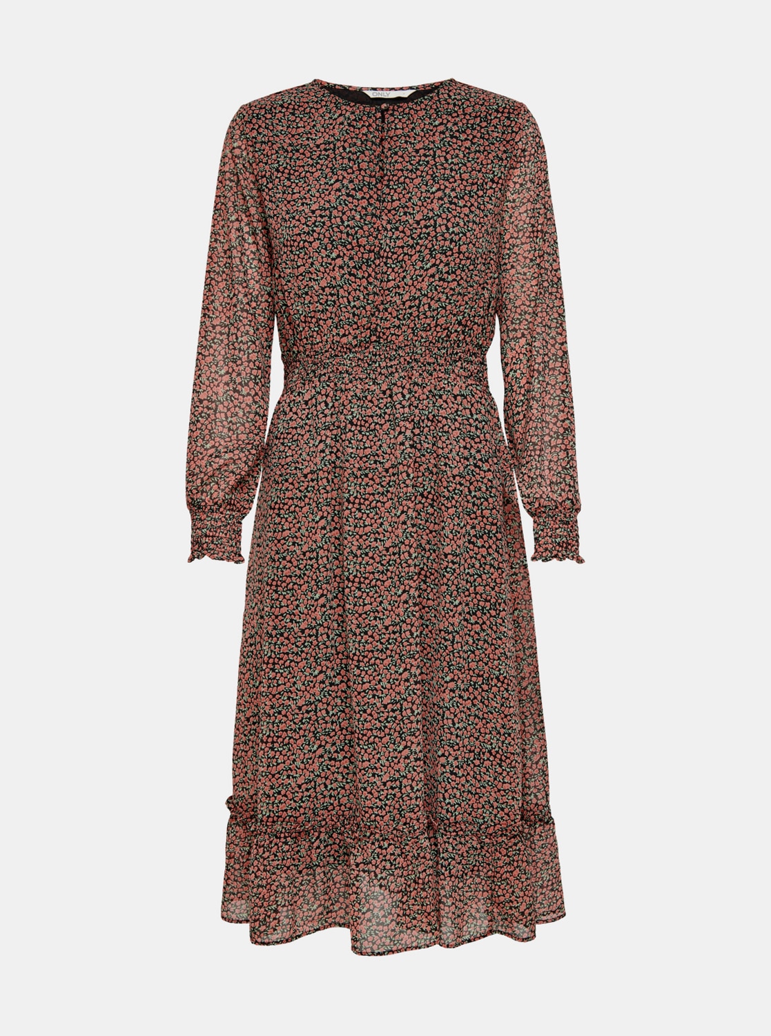 Starorůžové květované šaty ONLY Carrie