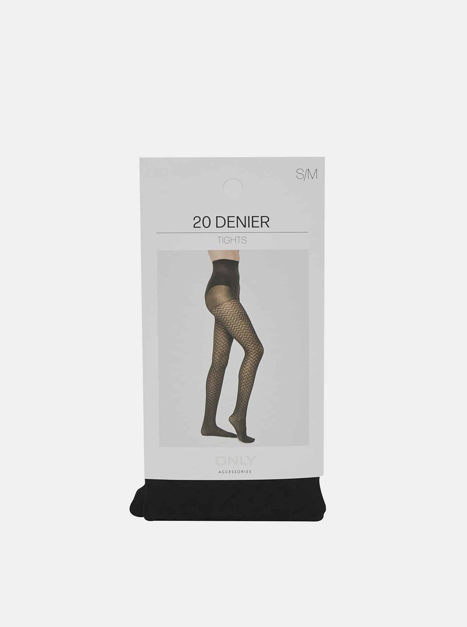 Černé vzorované punčochové kalhoty 20 DEN ONLY