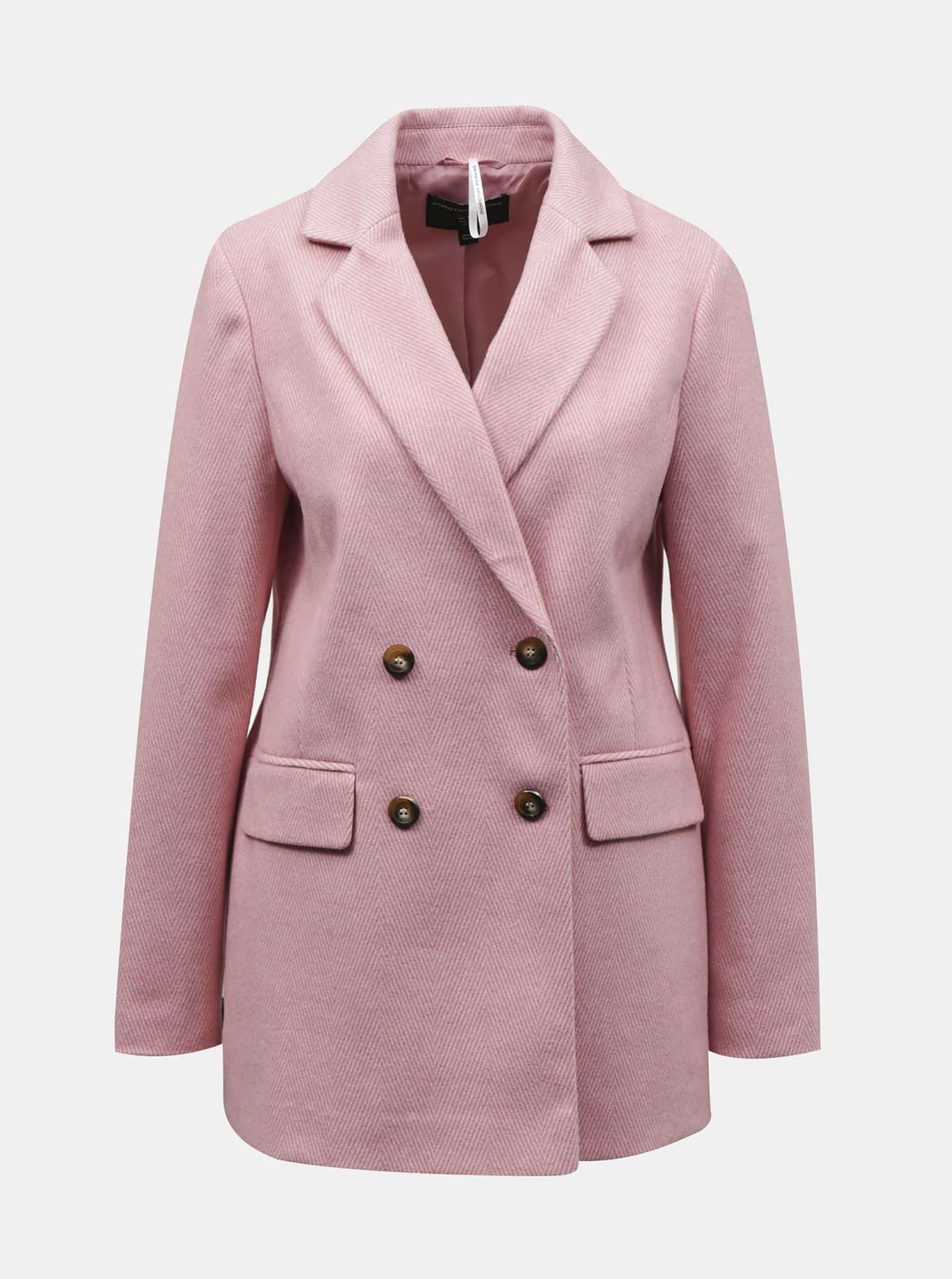Růžový dámský kabát Dorothy Perkins
