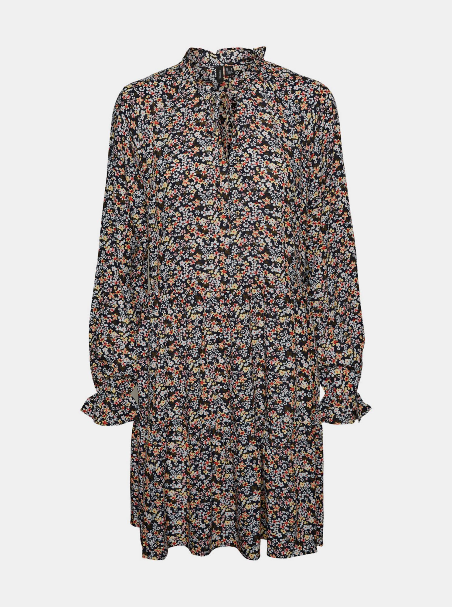 Černé květované šaty VERO MODA Hibiscus