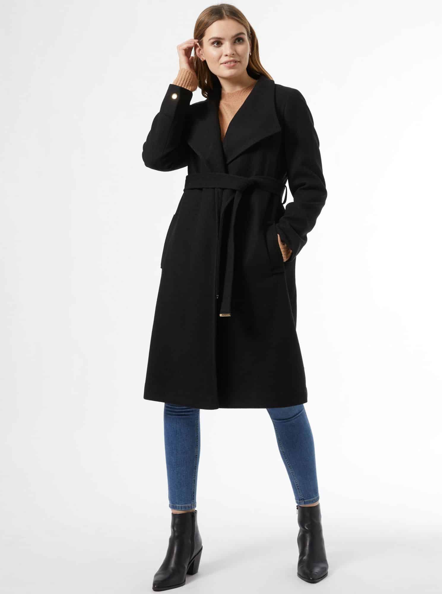Černý kabát Dorothy Perkins