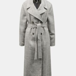 Šedý kostkovaný kabát Dorothy Perkins