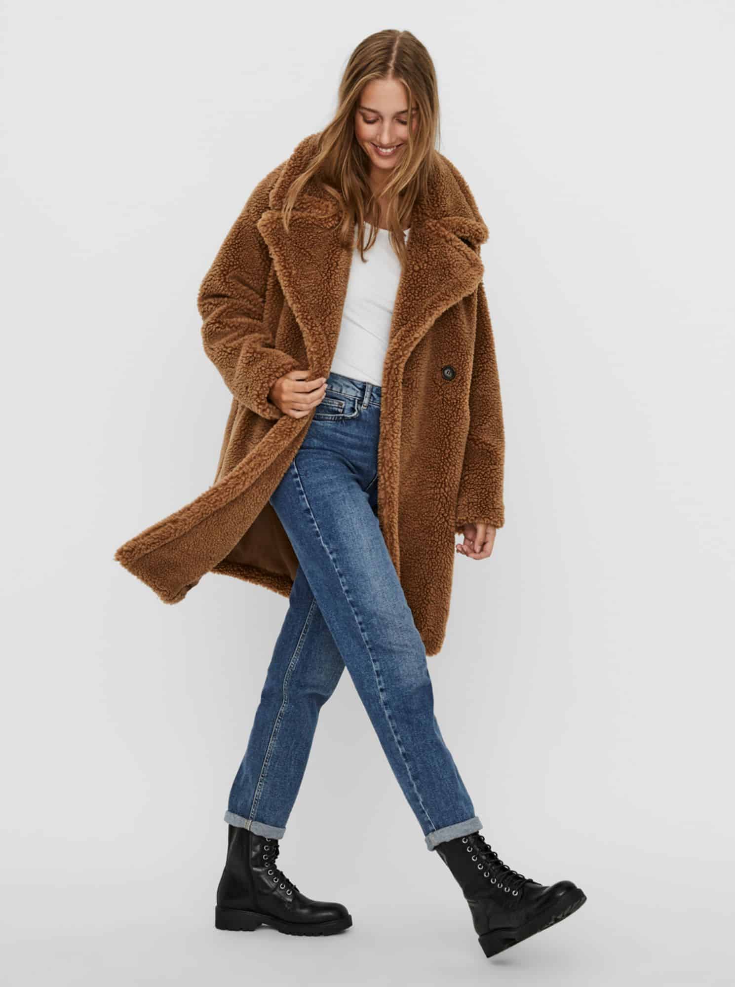 Hnědý kabát VERO MODA Lynne