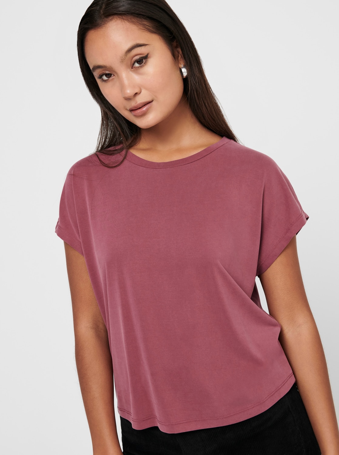 Růžové volné tričko ONLY