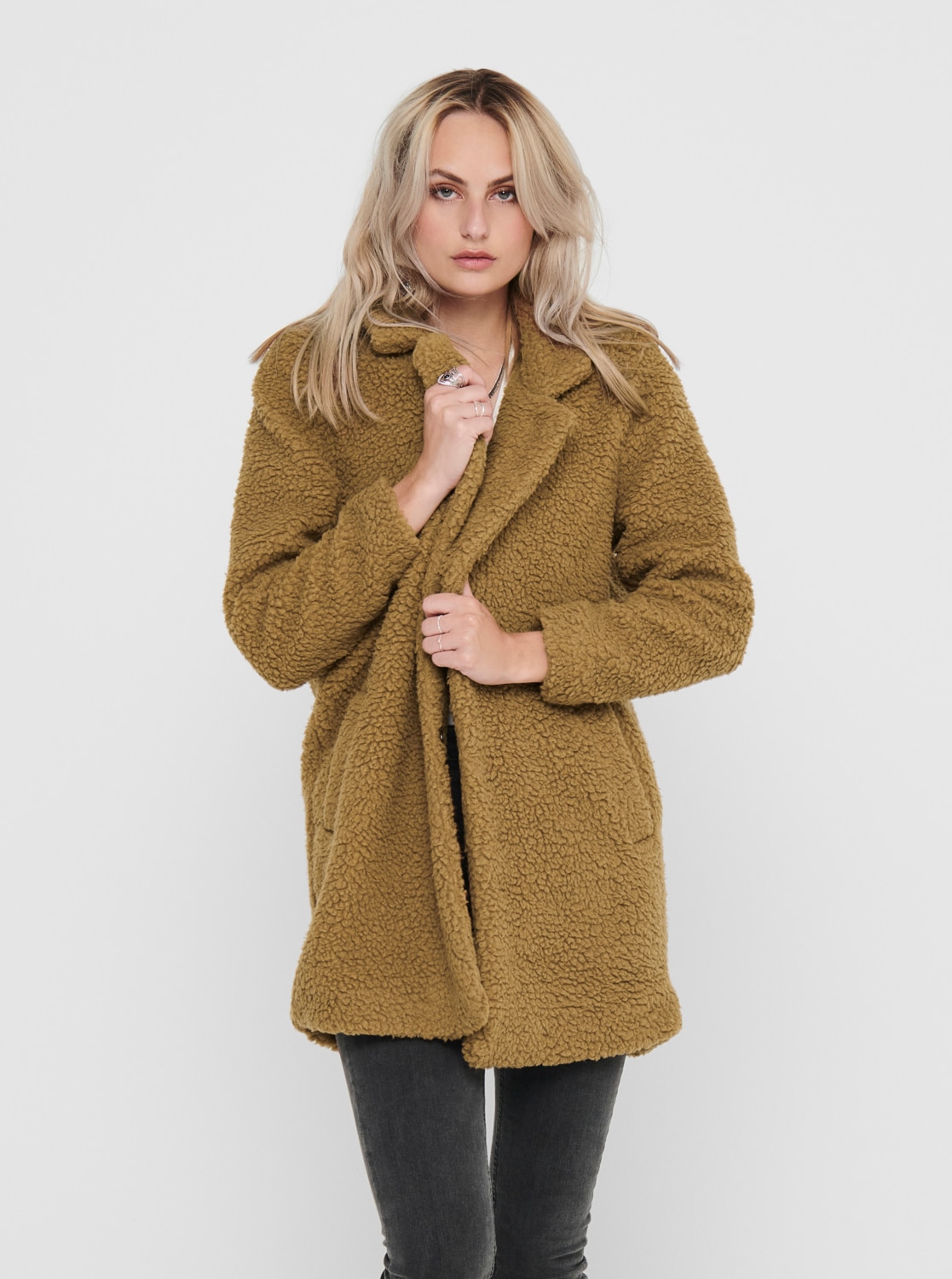 Hnědý zimní kabát ONLY