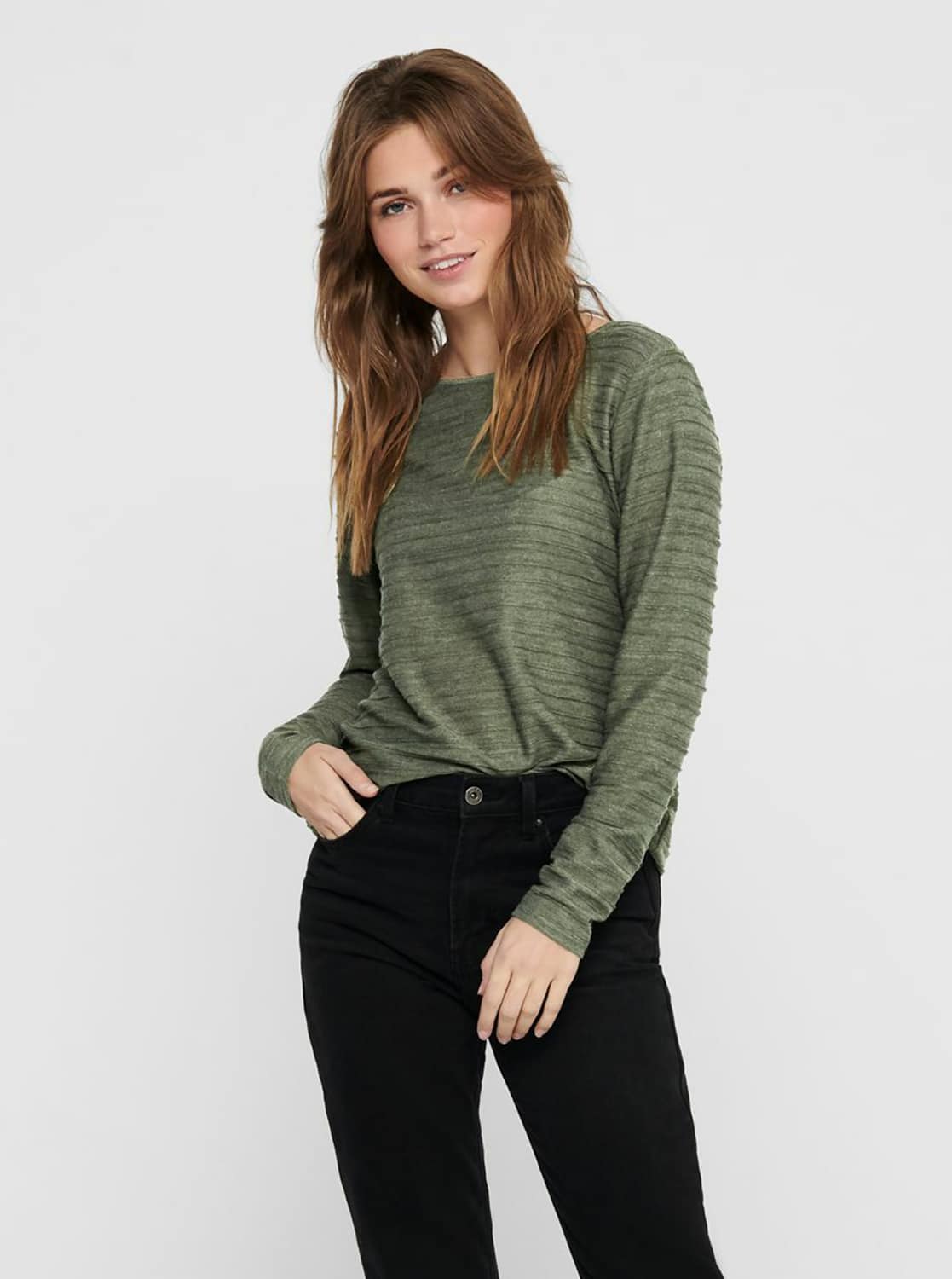 Zelené tričko s průstřihem na zádech ONLY