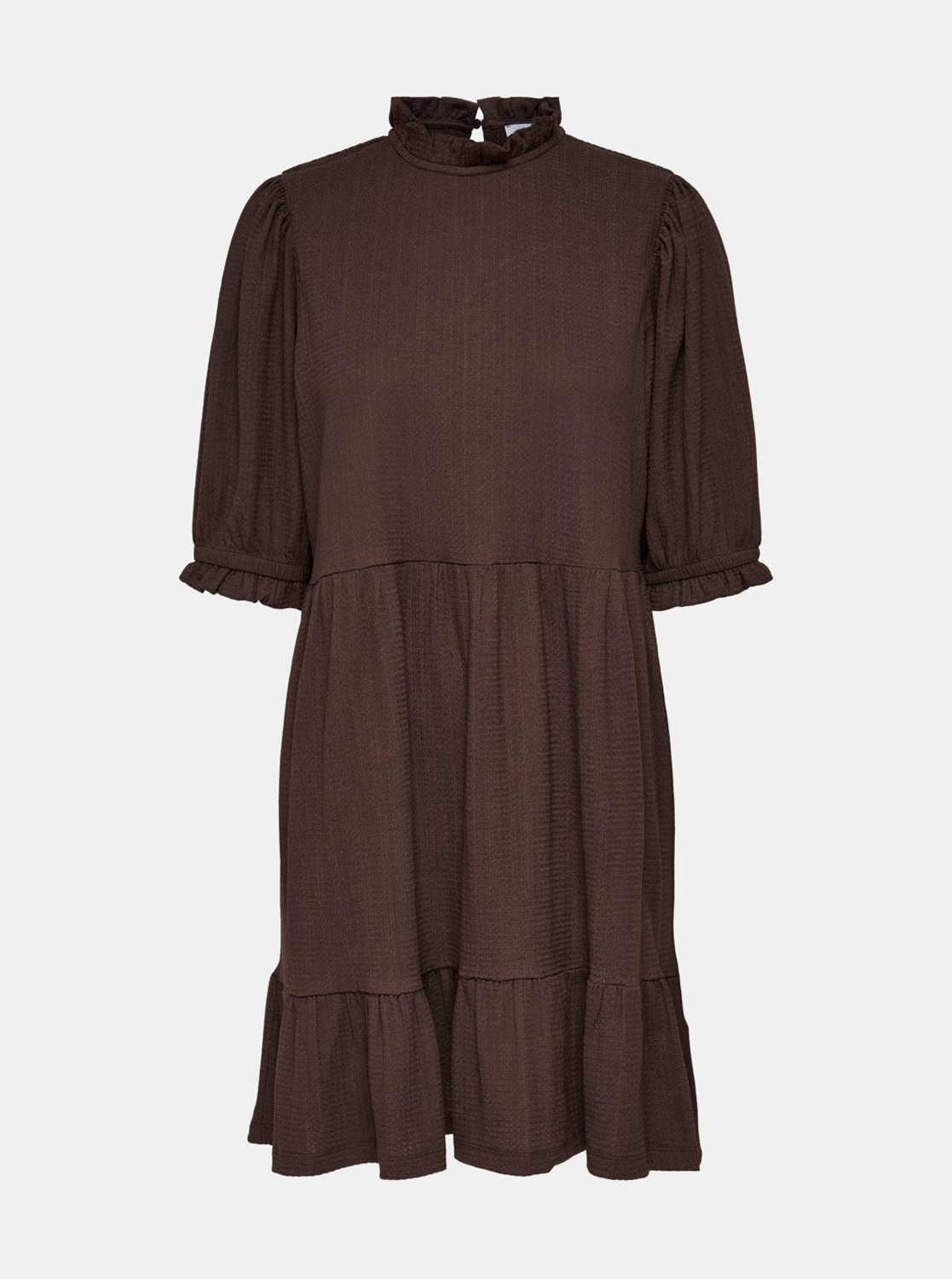 Hnědé volné šaty se stojáčkem ONLY