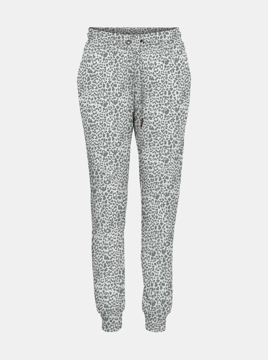 Šedo-bílé tepláky s leopardím vzorem Noisy May Rainy