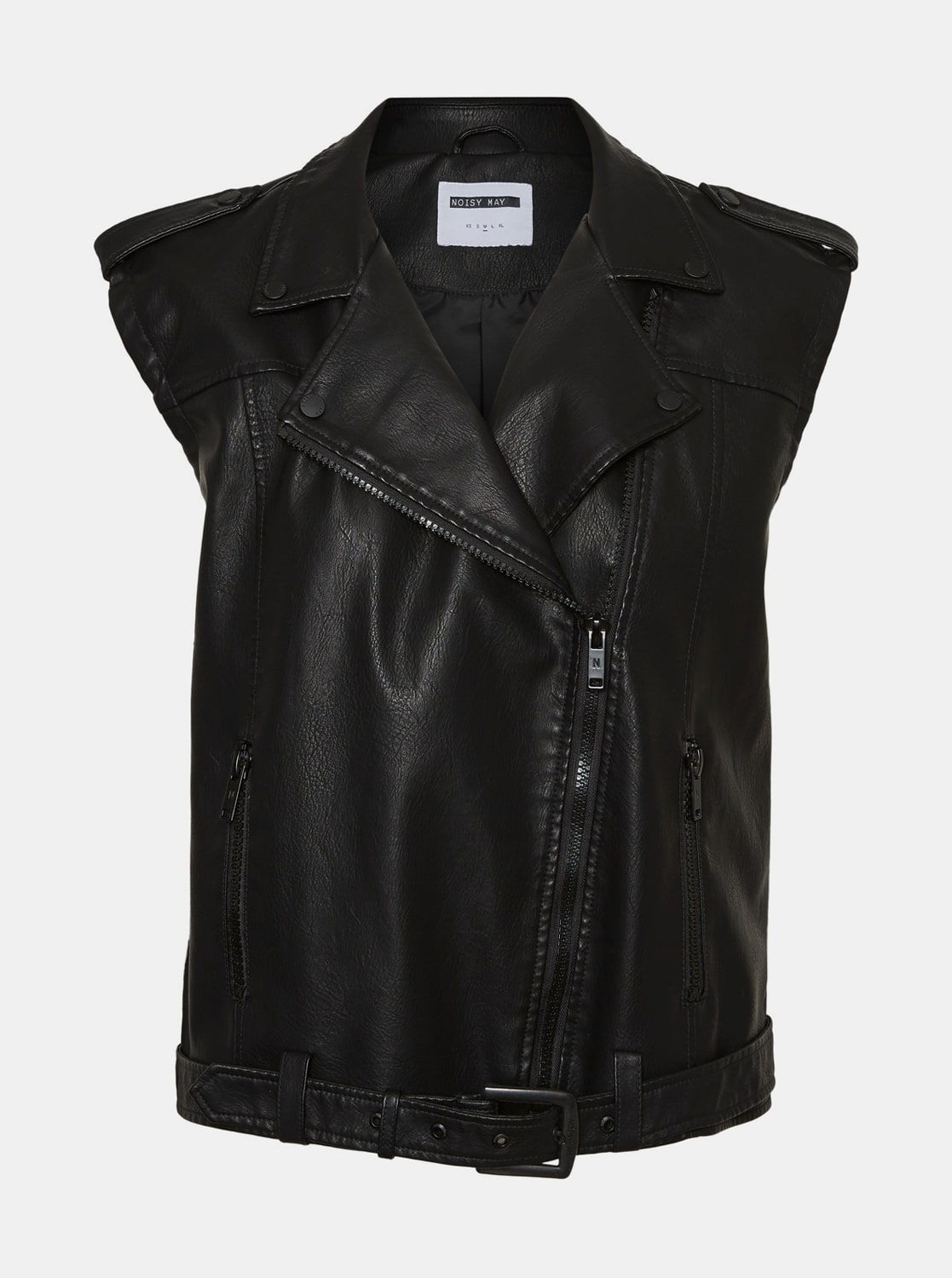 Černá koženková vesta Noisy May Cazzy