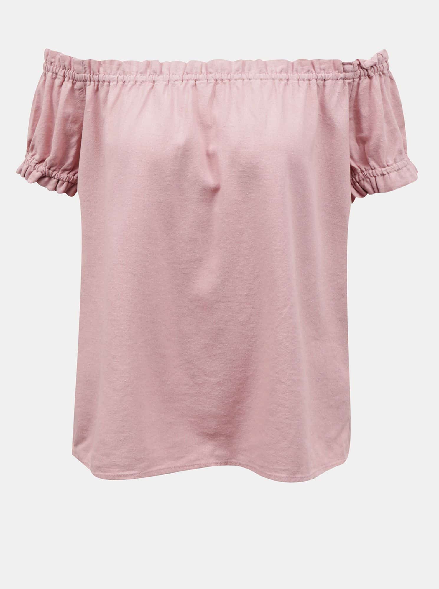 Růžová lněná volná halenka VERO MODA