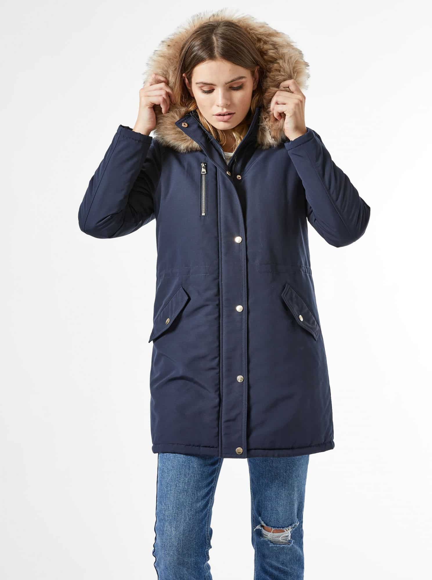 Tmavě modrá zimní parka Dorothy Perkins