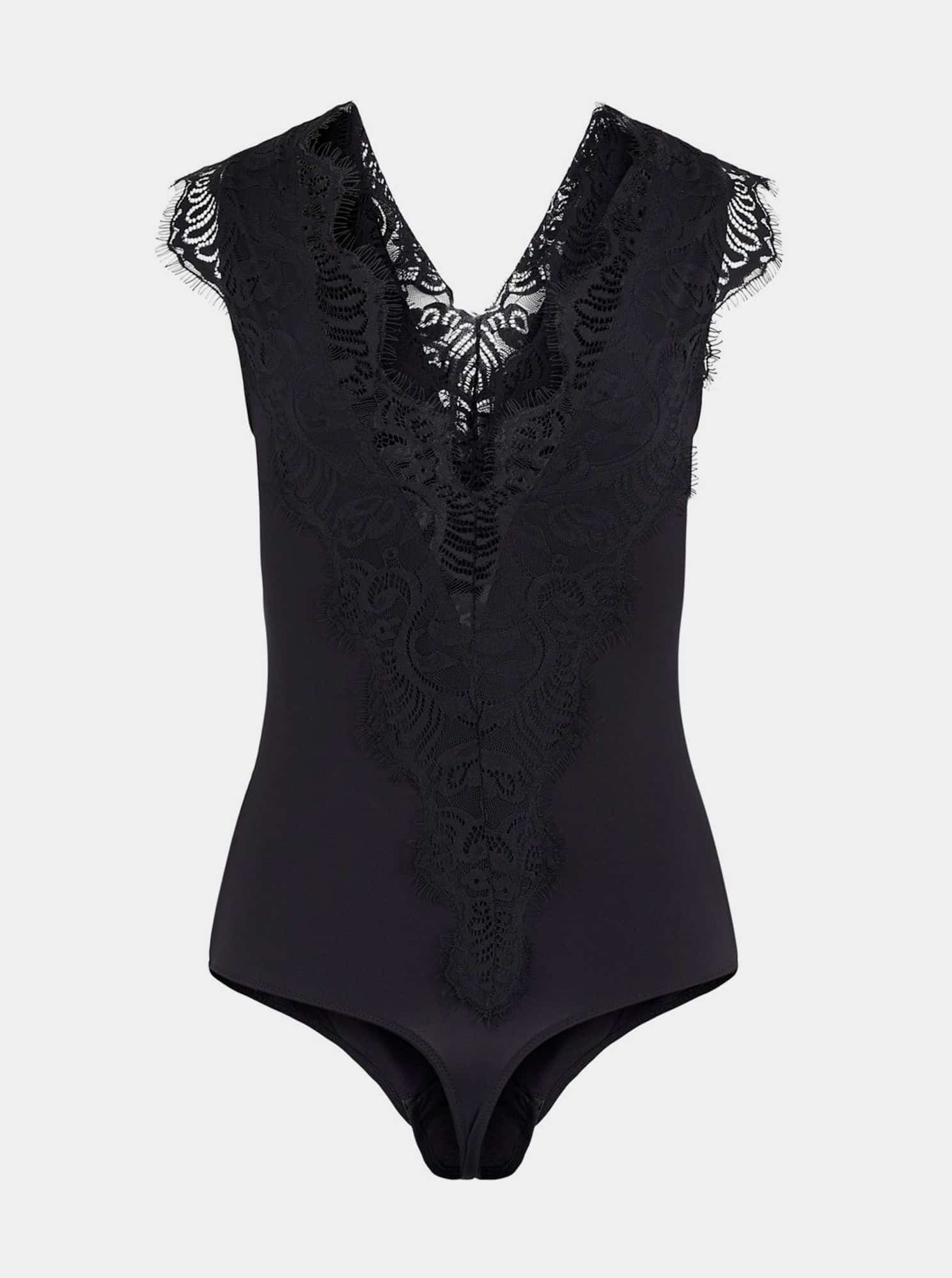 Černé krajkové body Pieces Ilu