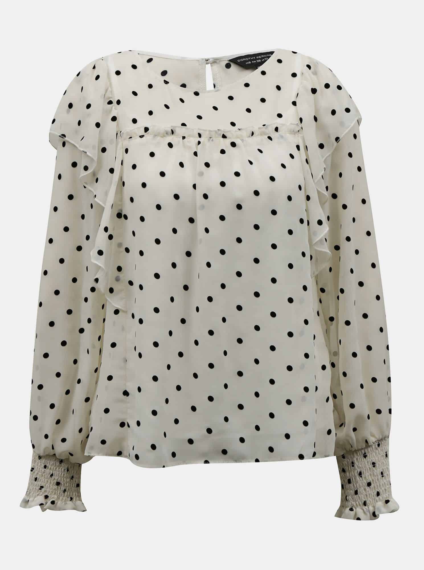 Krémová puntíkovaná halenka Dorothy Perkins