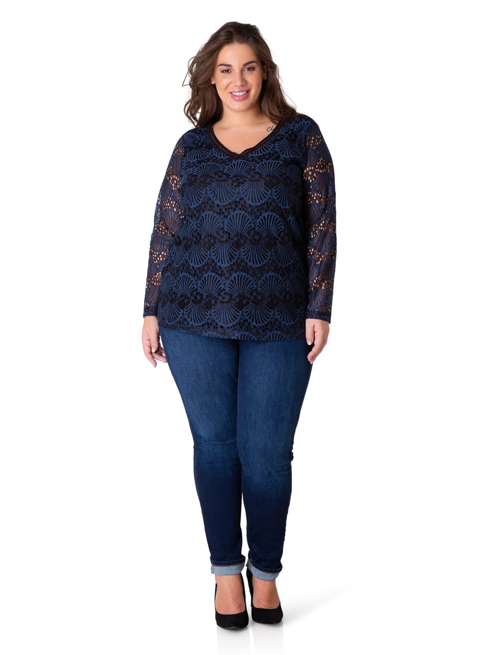 Yesta modré tričko Dimara s madeirou