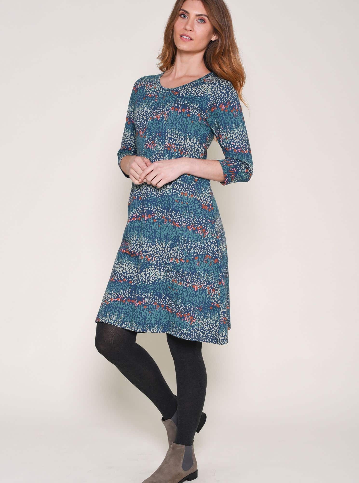 Modré vzorované šaty Brakeburn