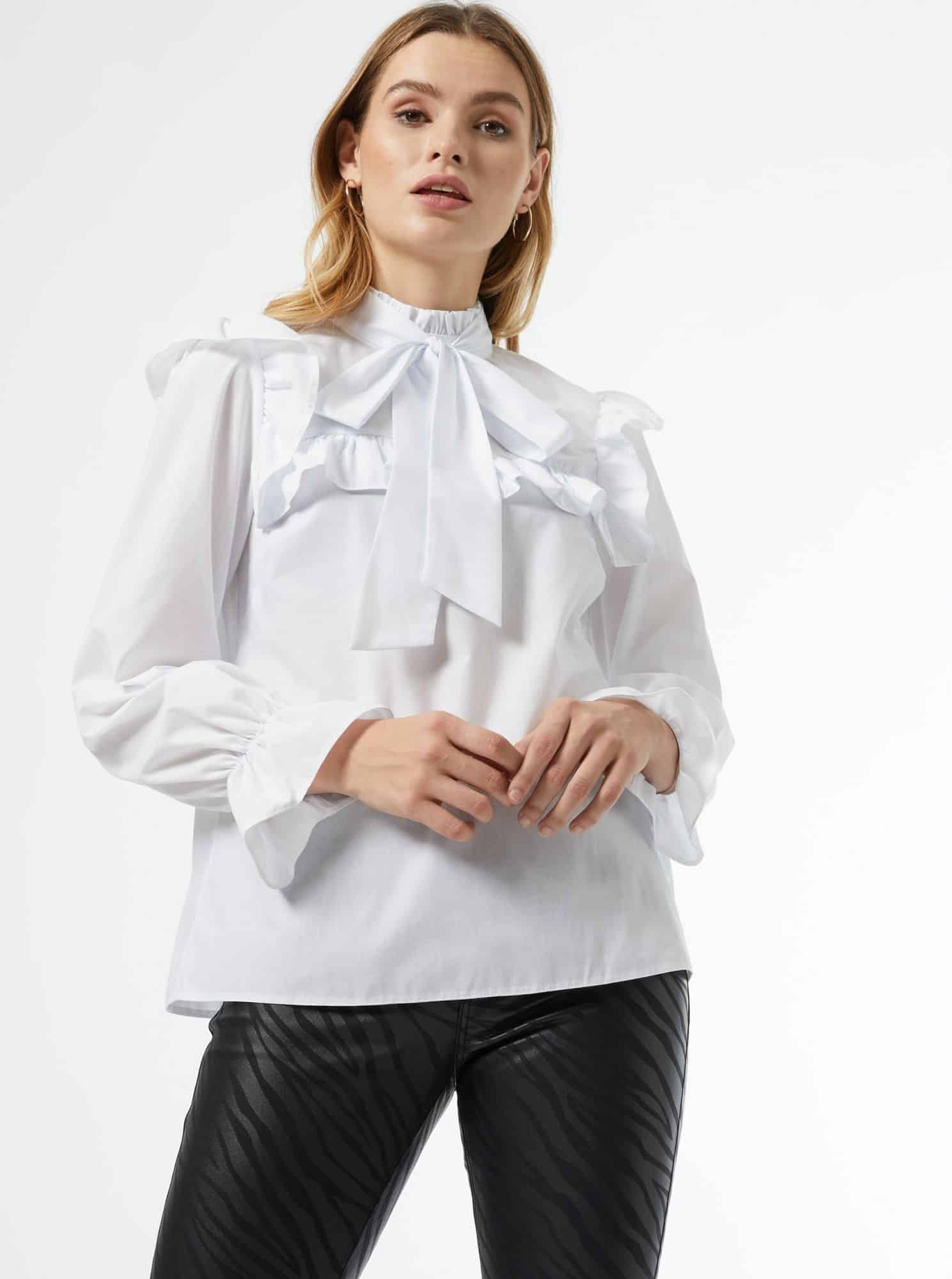 Bílá halenka s vazačkou Dorothy Perkins