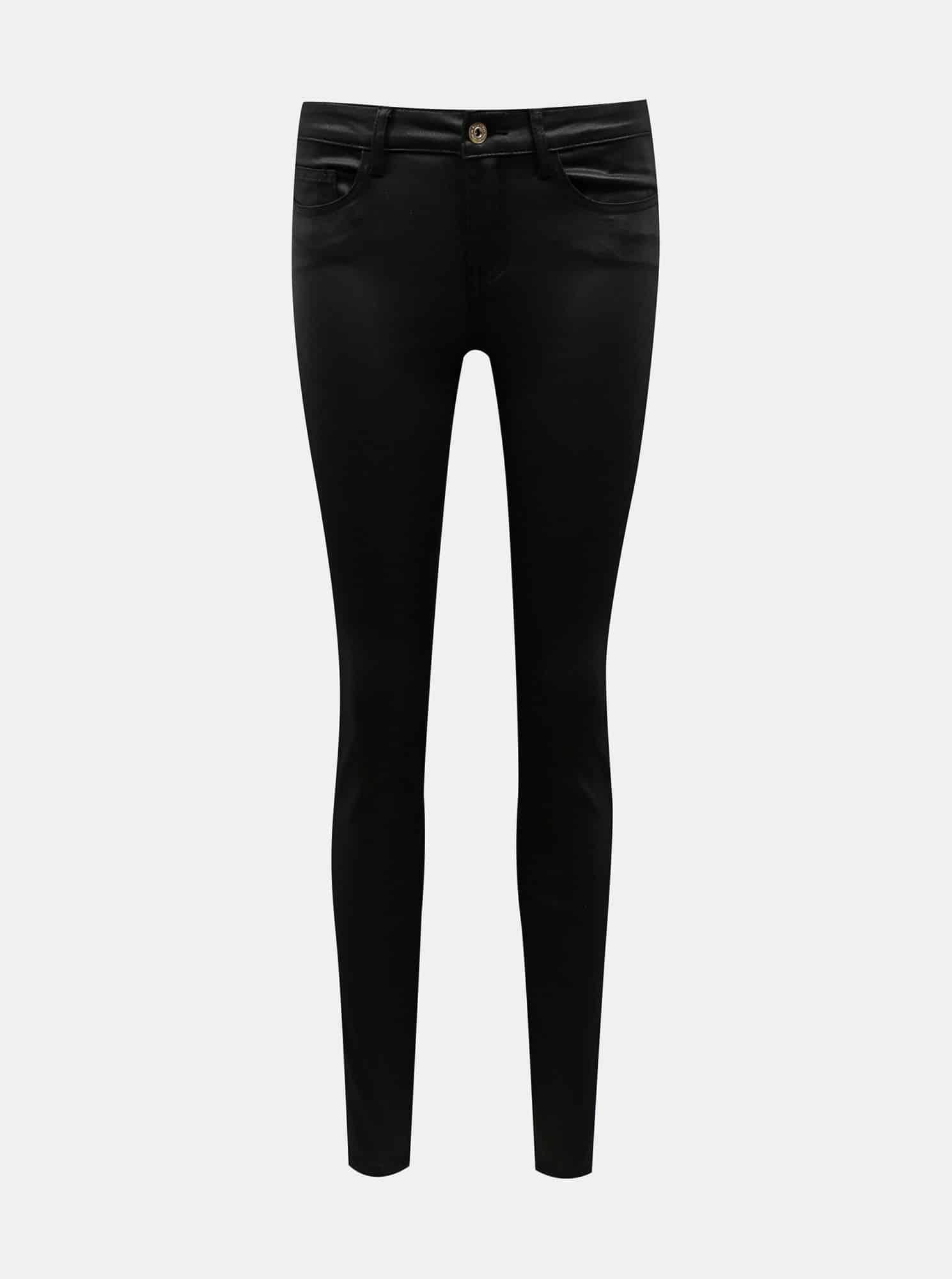 Černé skinny fit kalhoty s povrchovou úpravou Noisy May