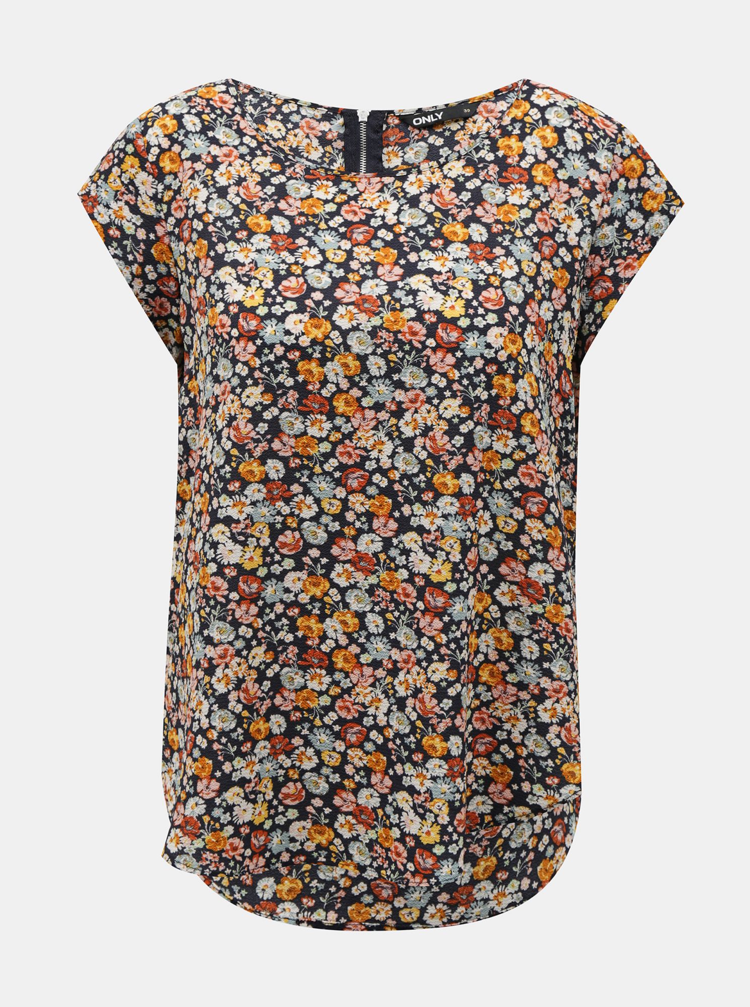 Modrá květovaná halenka ONLY