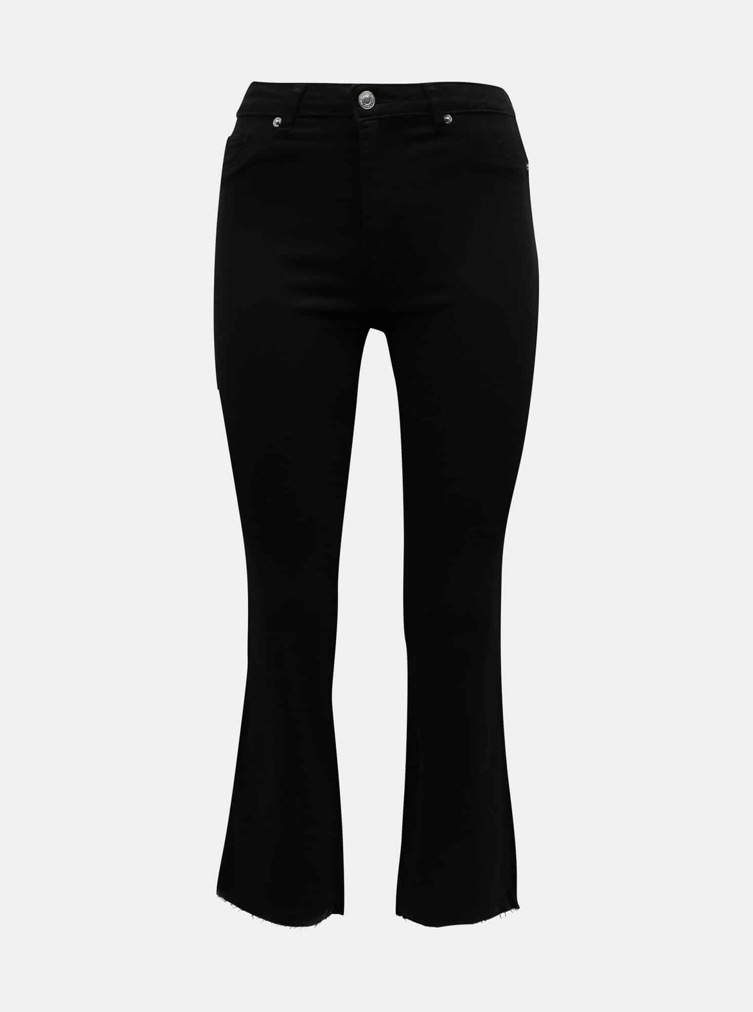 Černé zkrácené flared fit džíny TALLY WEiJL