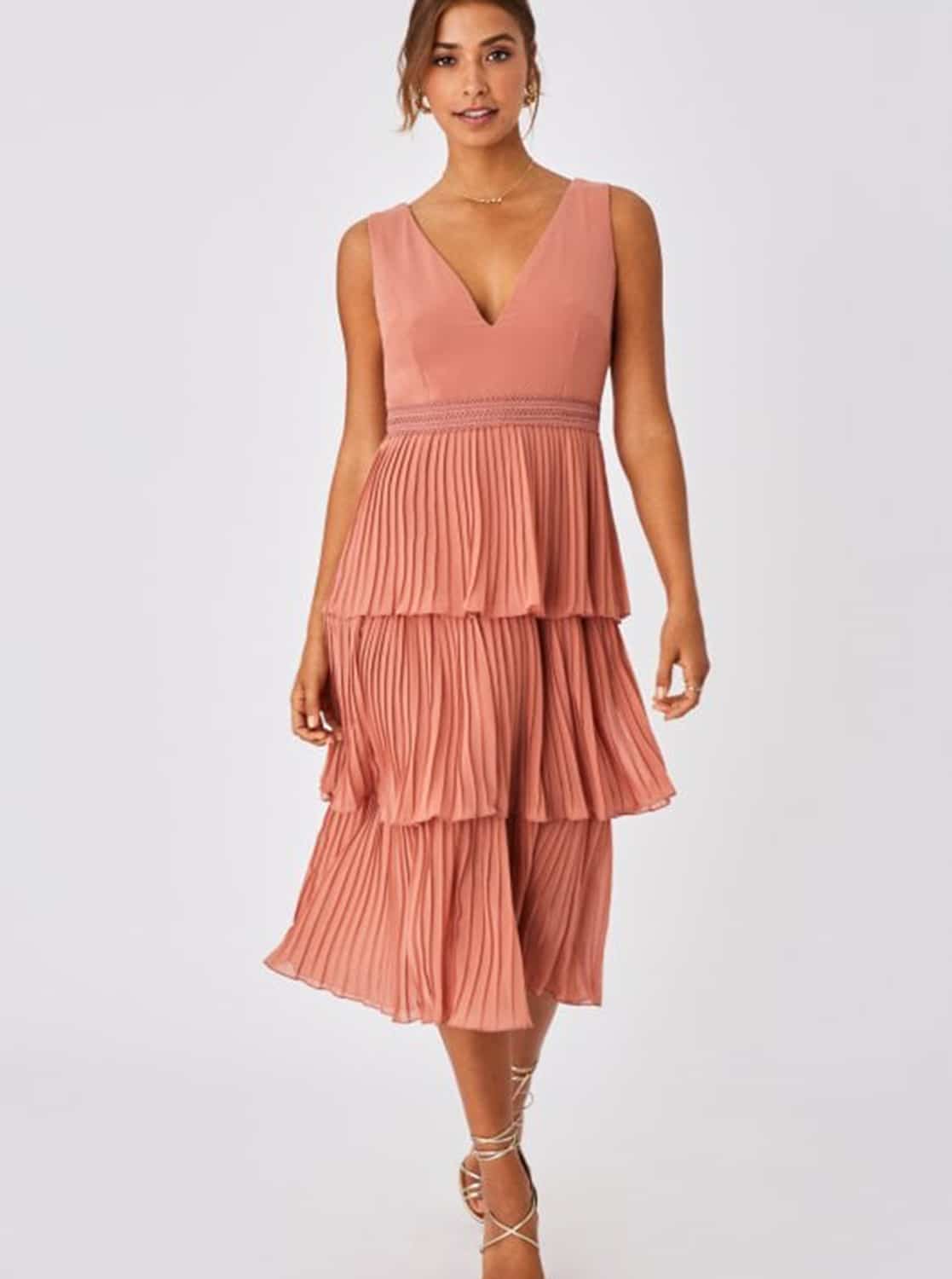 Růžové plisované šaty Little Mistress