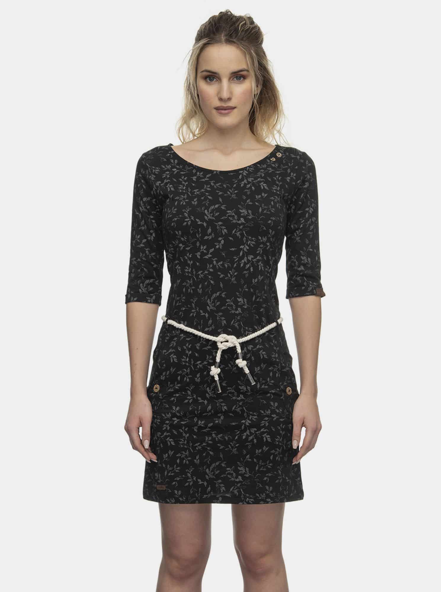 Černé květované šaty Ragwear