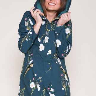 Modrá dámská květovaná bunda Brakeburn