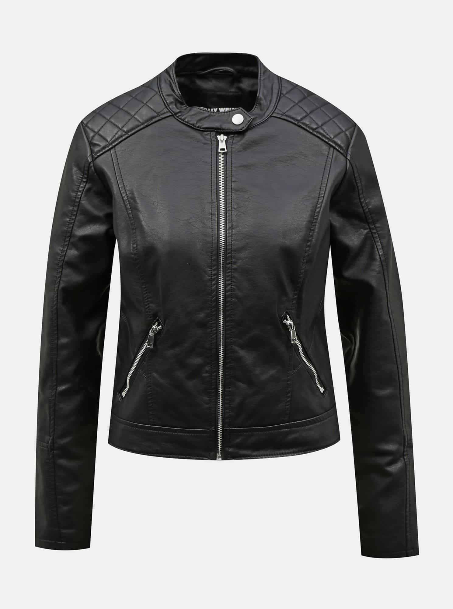 Černá koženková bunda TALLY WEiJL