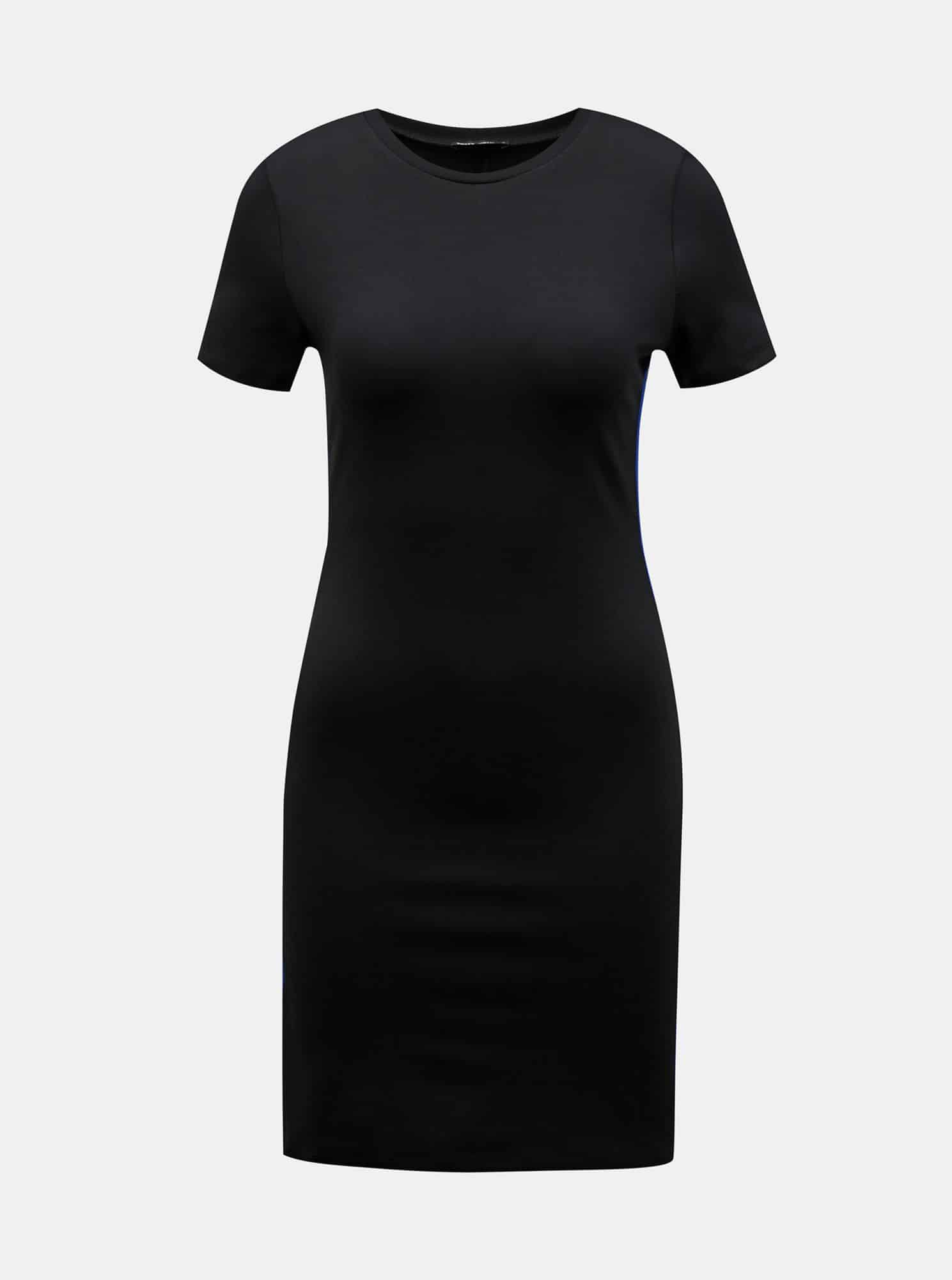 Černé pouzdrové šaty s lampasem TALLY WEiJL