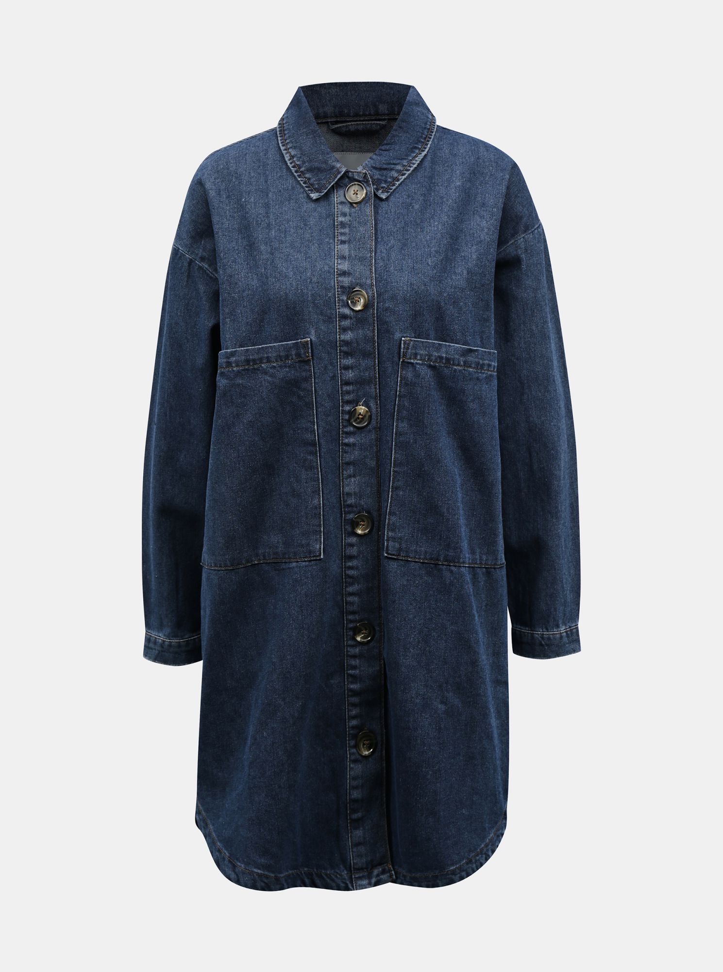 Modrá dlouhá džínová košile Jacqueline de Yong