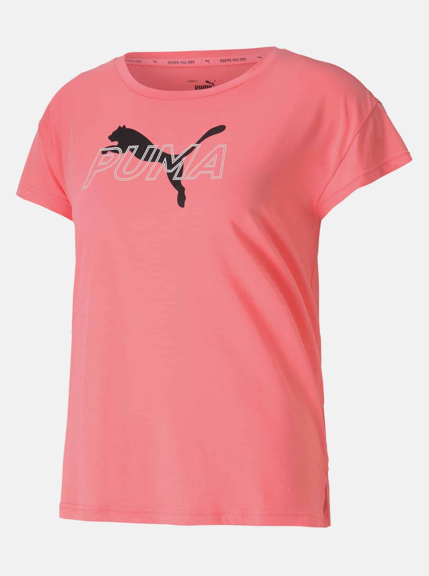 Růžové dámské tričko s potiskem Puma